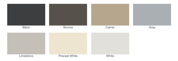 The DOWSIL 791 colour chart