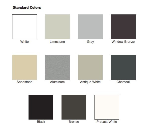 The 20 standard DOWSIL CWS colours