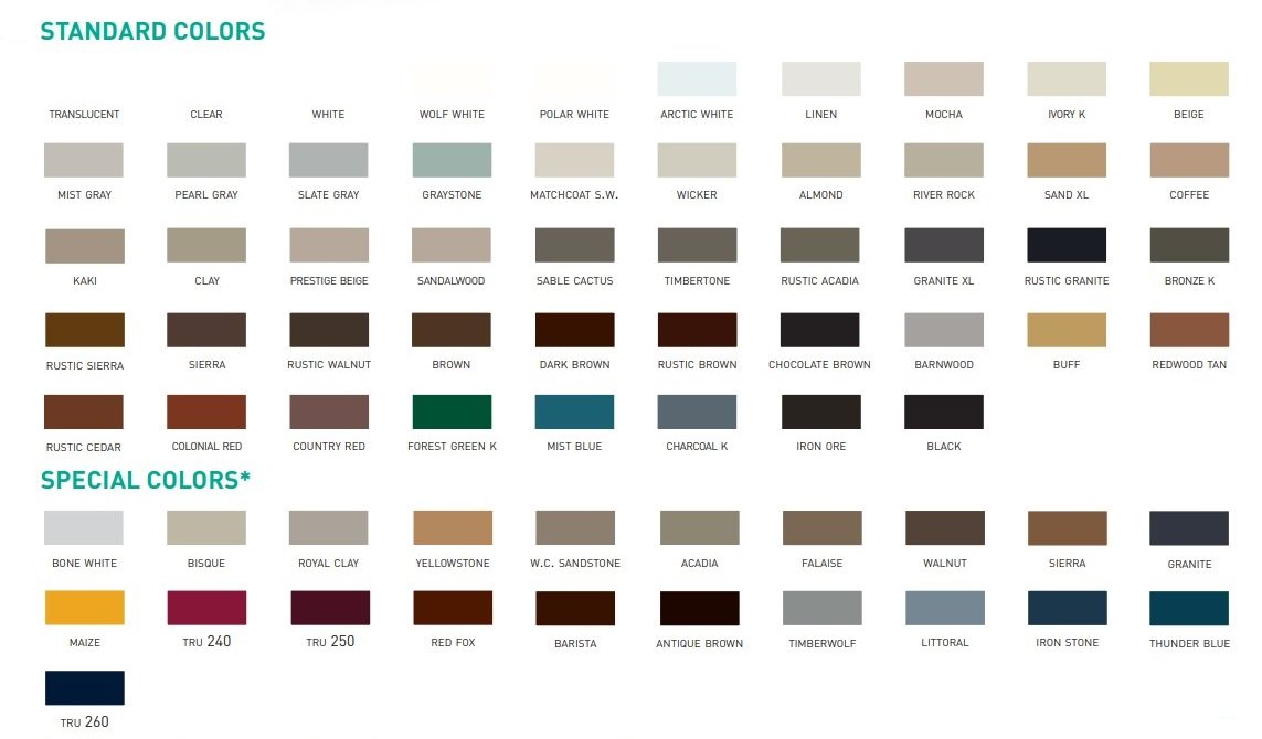 The Tremco 830 colour range