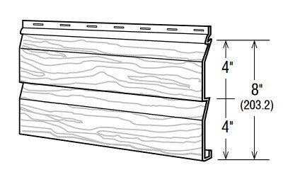 Siding Horizontal Double 4 Dutch woodgrain