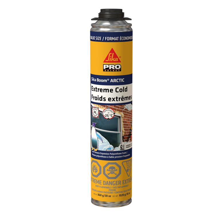 A can of SikaBoom ARCTIC polyurethane foam