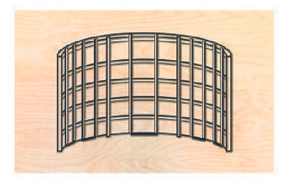 Radial framed formwork