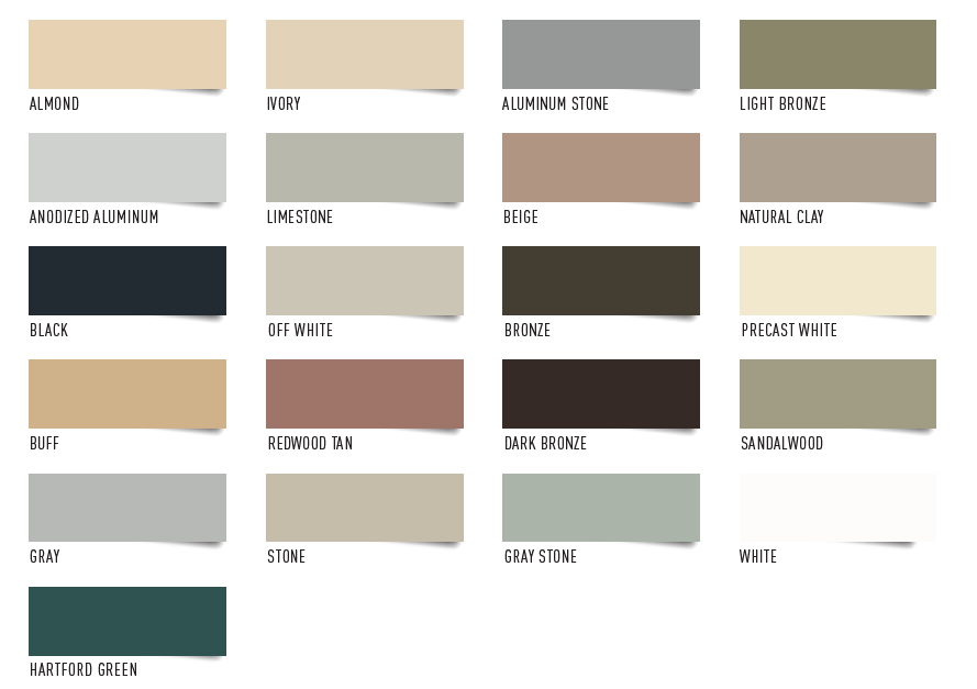 The 21 standard Dymonic 100 colours