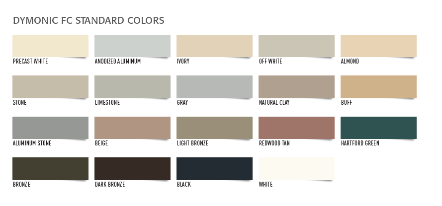The 19 standard Dymonic FC colours