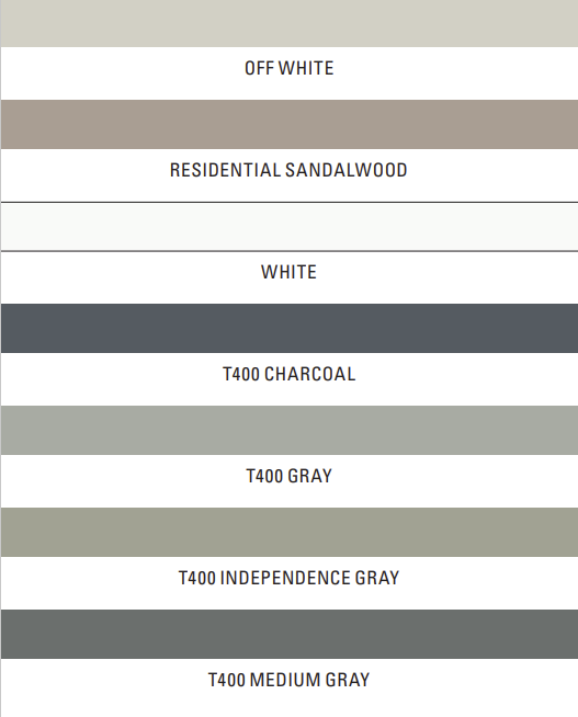 Tremsil 400 colour chart, second half