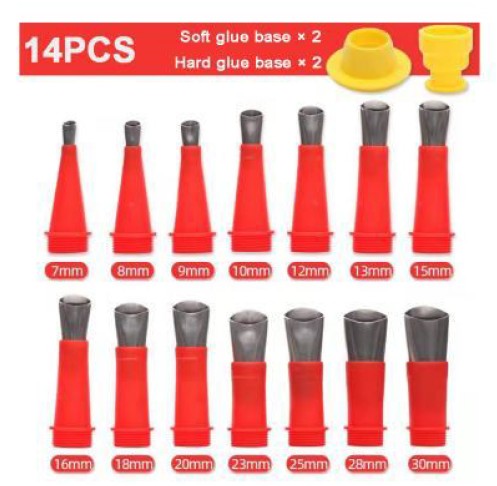 Caulking metal tips set